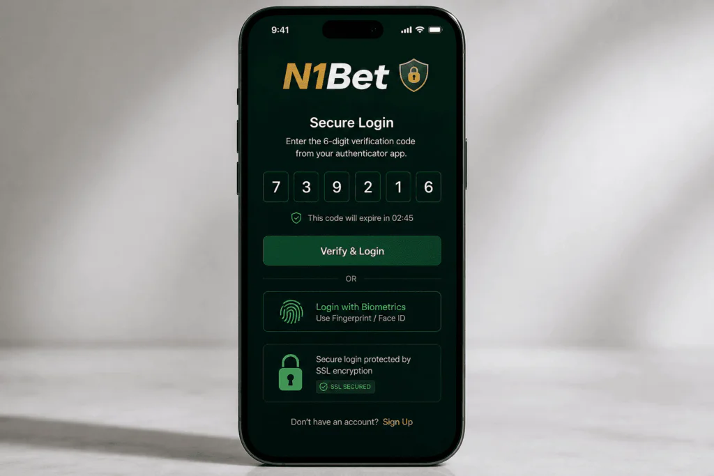 Two-factor authentication and SSL security setup in N1Bet mobile app - n1bet-spots.de