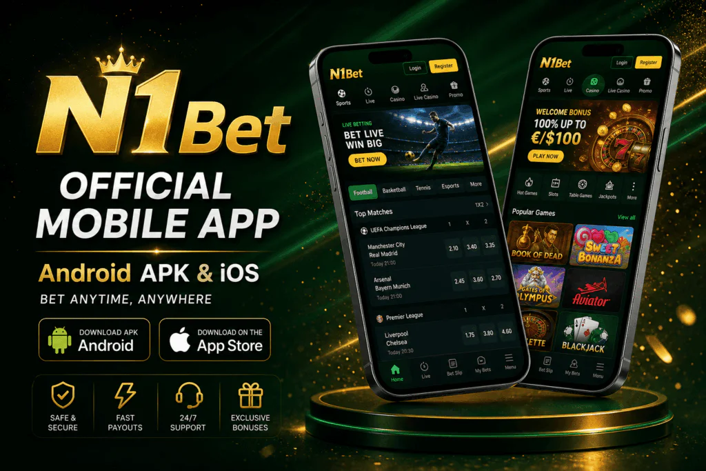 Official APK and iOS download panel at N1Bet Casino Mobile App page - n1bet-spots.de