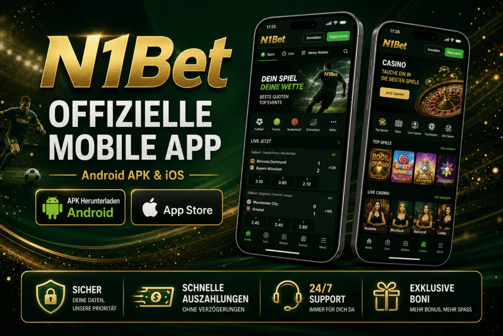 Offizielles APK- und iOS-Download-Panel auf der N1Bet Casino Mobile App-Seite - n1bet-spots.de